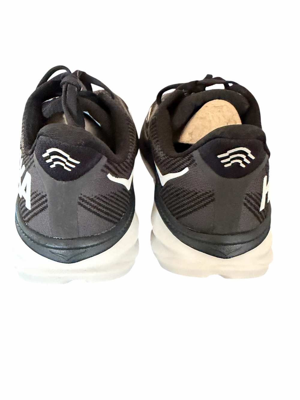 Hoka Clifton 9 Women's Black and White Athletic Running Shoes-8.5 - Picture 3 of 6